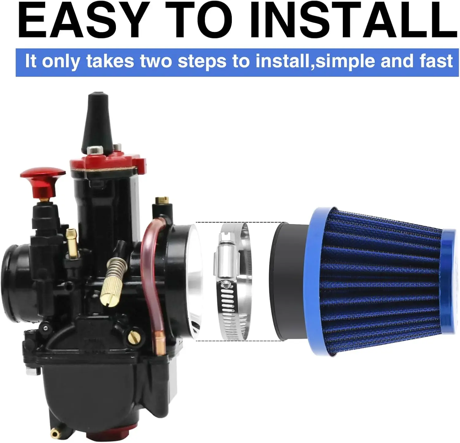 Alconstar Motorcycle 32mm-45mm Air Intake Filter Universal Carburetor Air Filter Cleaner for Dirt Pit ATV SSR TTR Bike Filter thumbnail 5
