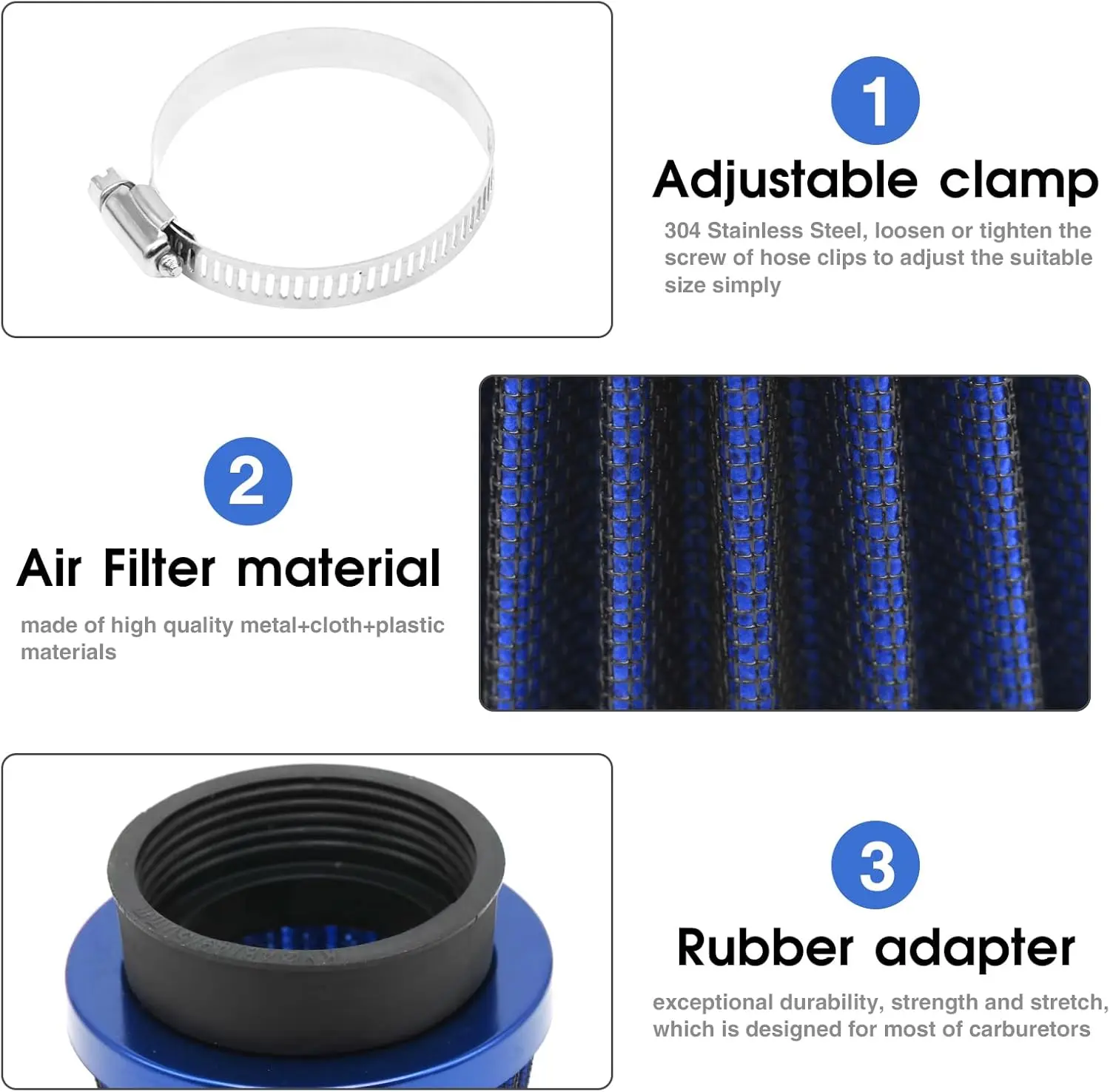 Alconstar Motorcycle 32mm-45mm Air Intake Filter Universal Carburetor Air Filter Cleaner for Dirt Pit ATV SSR TTR Bike Filter thumbnail 2