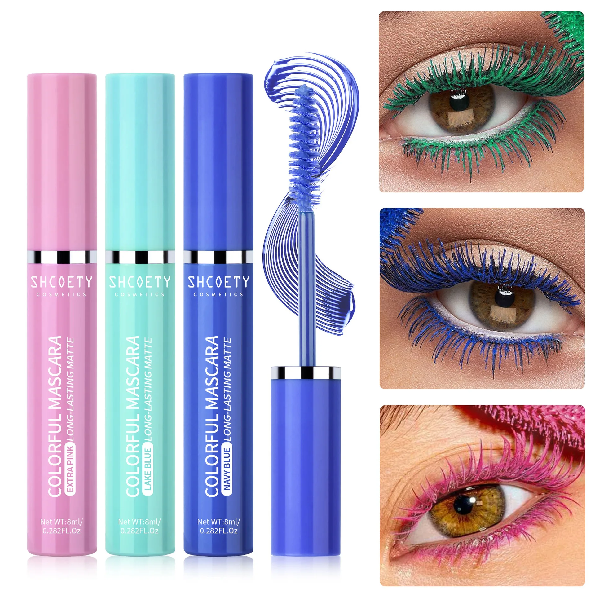 Blue 5D Curling Thick Mascara Long-wearing Waterproof Colorful Fast Dry Eyelash Extension Eye Lashes Christmas Stage Makeup thumbnail 2