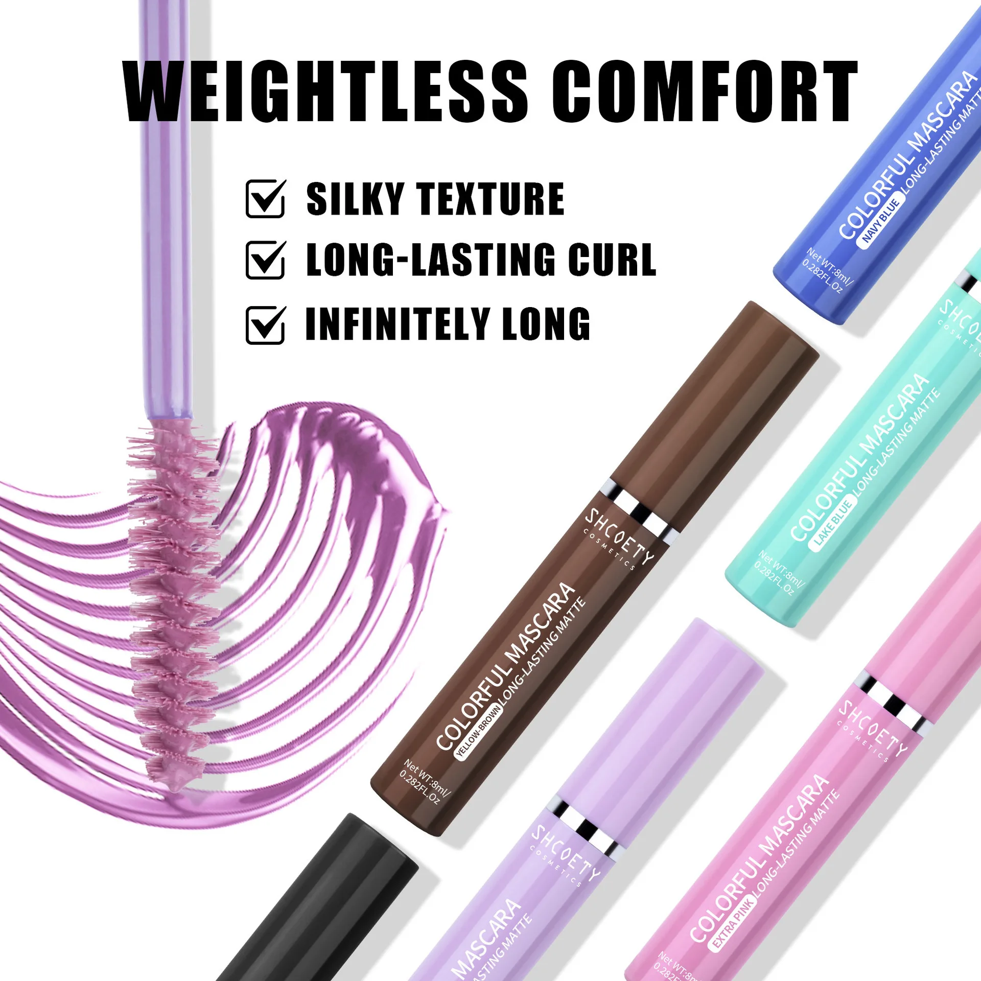 Blue 5D Curling Thick Mascara Long-wearing Waterproof Colorful Fast Dry Eyelash Extension Eye Lashes Christmas Stage Makeup thumbnail 5
