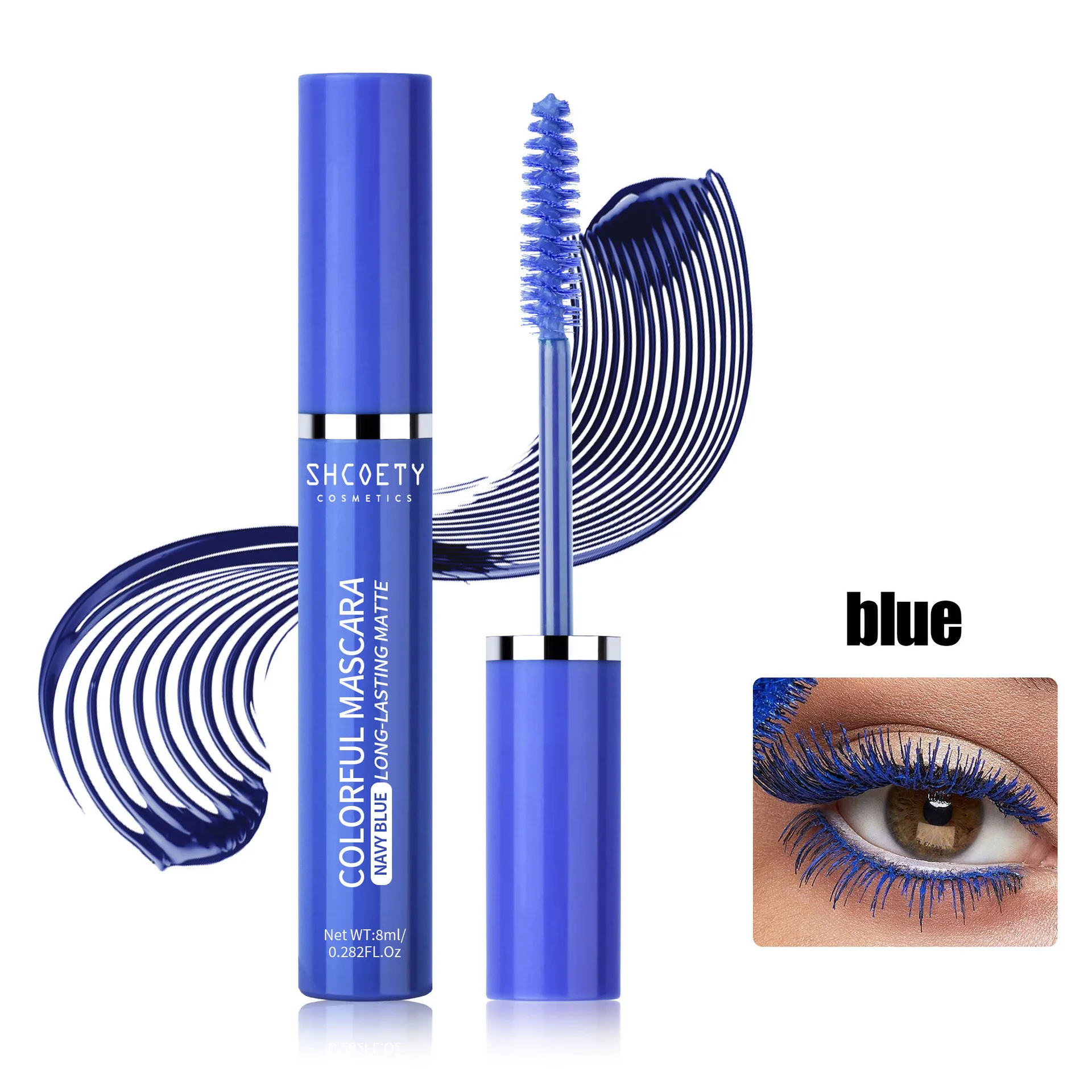 Blue 5D Curling Thick Mascara Long-wearing Waterproof Colorful Fast Dry Eyelash Extension Eye Lashes Christmas Stage Makeup thumbnail 3
