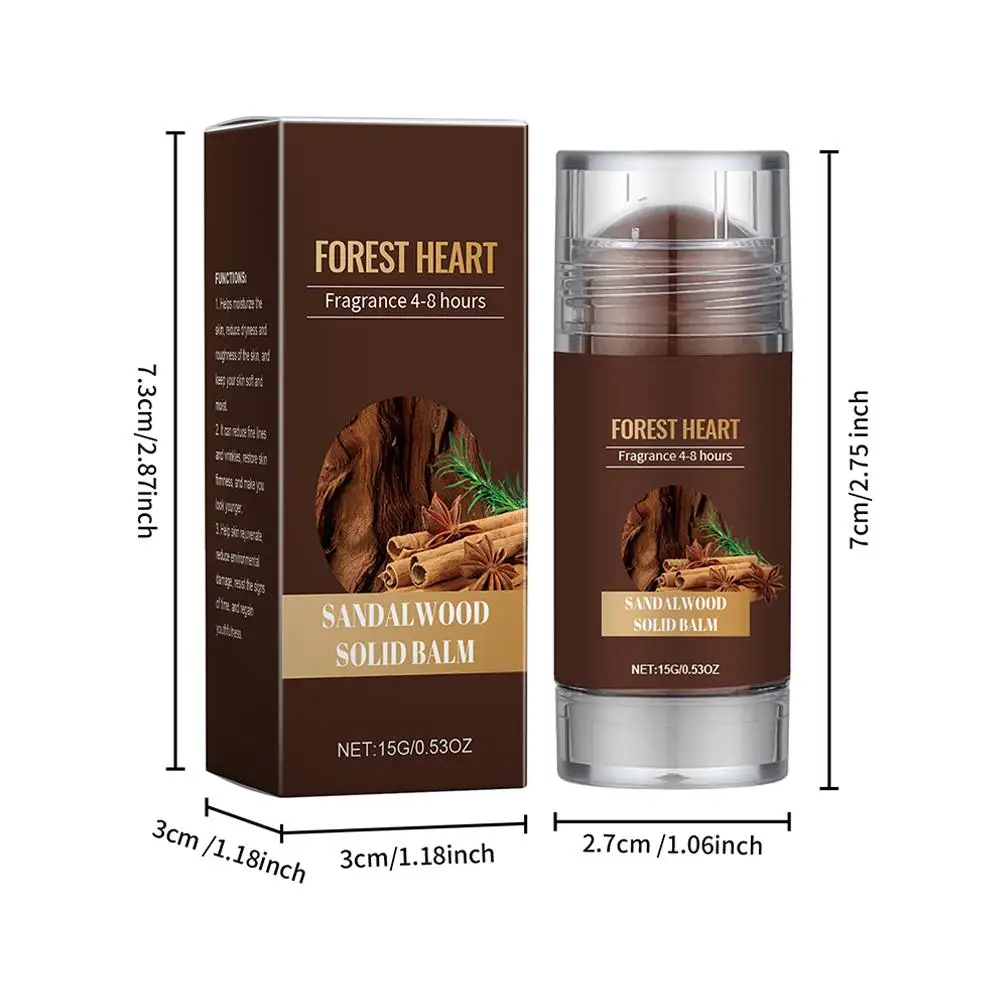15g Sandalwood Perfume Solid Balm Woody Light Perfume Long Lasting Charming Attraction Natural Fragrance Deodorant Solid Stick thumbnail 6