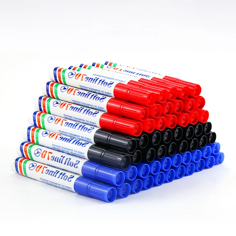 3/10pcs Large Capacity Oil-Based Marker,Black Red Blue Quick-Dry,Non-Erasable Logistics Marker,Markers Pen thumbnail 2