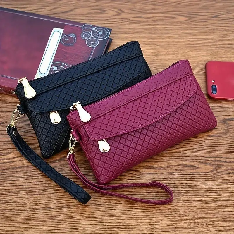 Premium Multi Zipper Wristlet Bag For Phone & coin, Handbag thumbnail 4