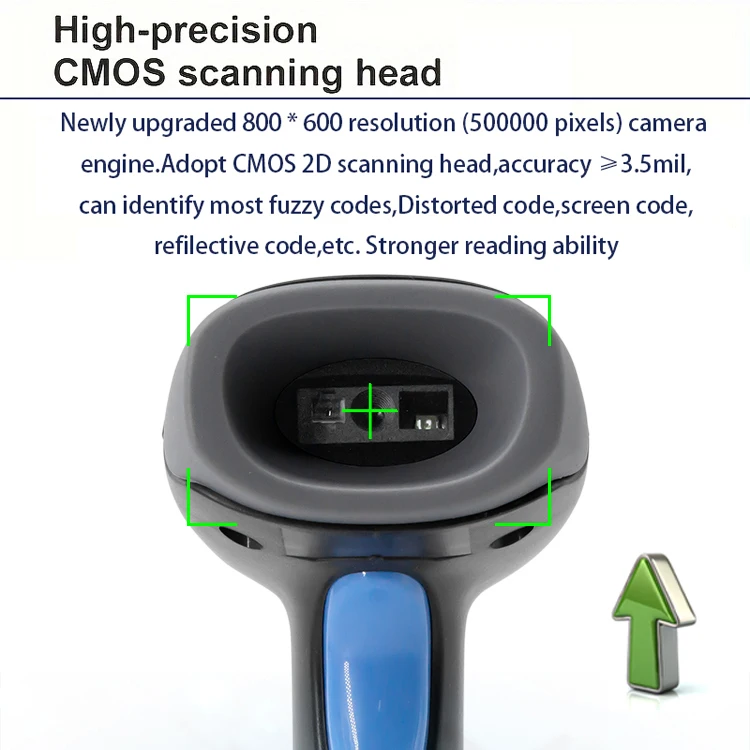 Bluetooth Wireless/Wired 2D Barcode Scanner Portable Handheld 1D/2D QR Code Reader Quick Identify Scan CMOS for Retail Warehouse thumbnail 5