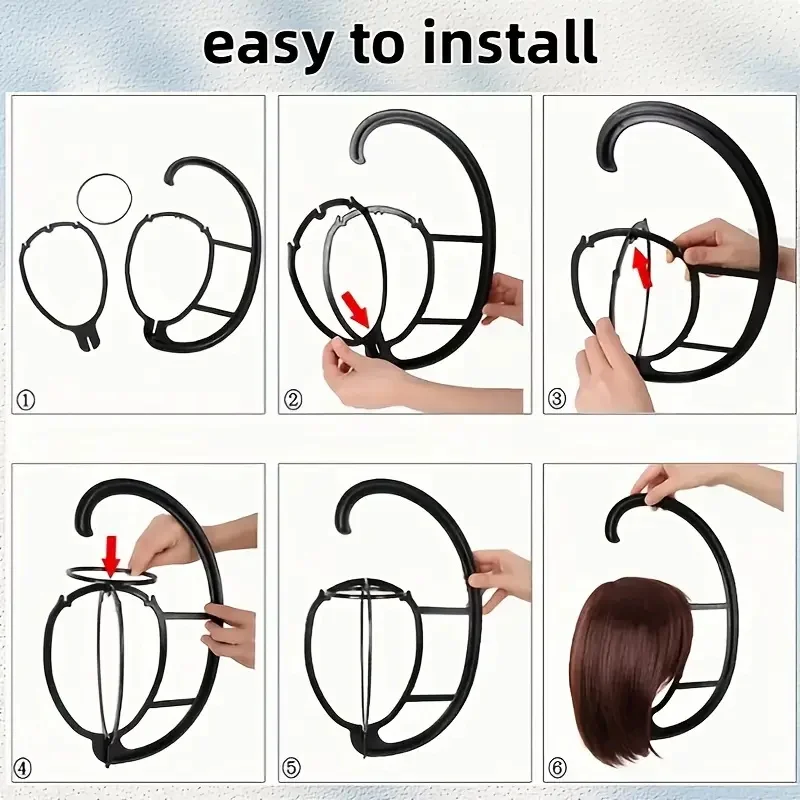 Hanging Wig Holder Portable Wig Holder Suitable for Multiple Wigs And Hats Essential for Wig Shapes Styling Tools thumbnail 4