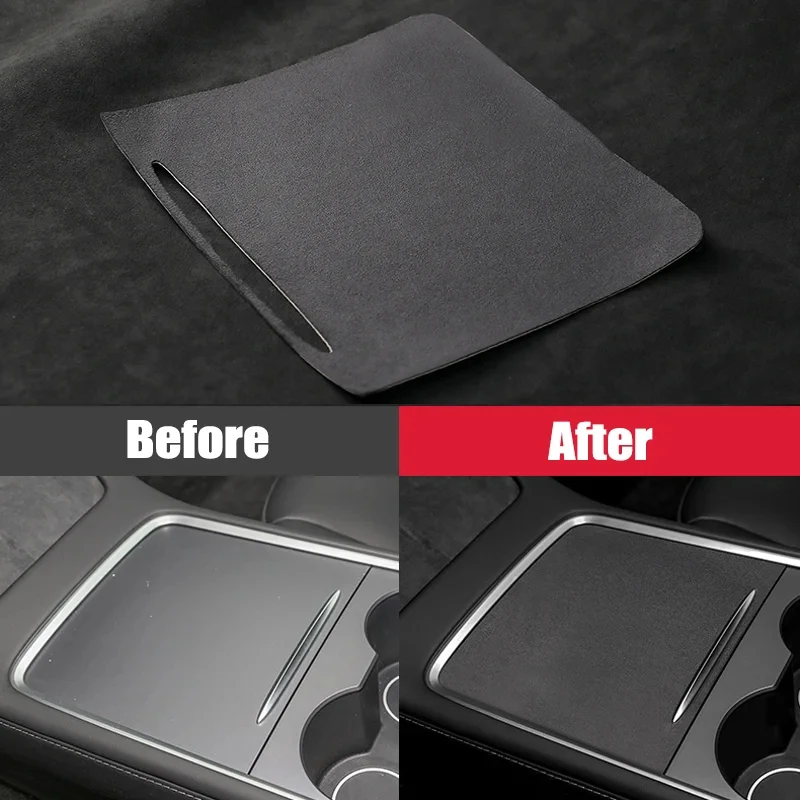 Suede Center Console Protector Cover for Tesla Model 3 Y 2021-2023 Model 3 Highland 2024 Central Panel Sticker Car Accessories thumbnail 2