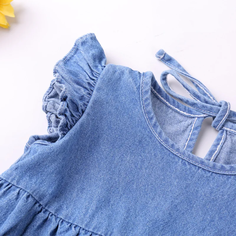Baby Girls Rompers Toddler Ruffles Romper Cotton Denim Fly Sleeveless Summer Bodysuit Sunsuit Outfits Newborn Infant Jumpsuit thumbnail 3