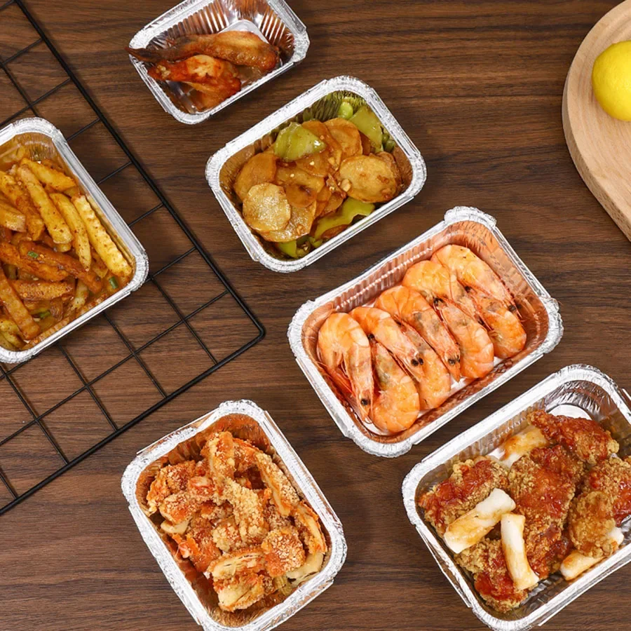 50Pcs Aluminum Pan Foil Containers Aluminum Pans Tin Pans Disposable Pans Aluminum Foil Food Containers Freezer Meals Containers thumbnail 5