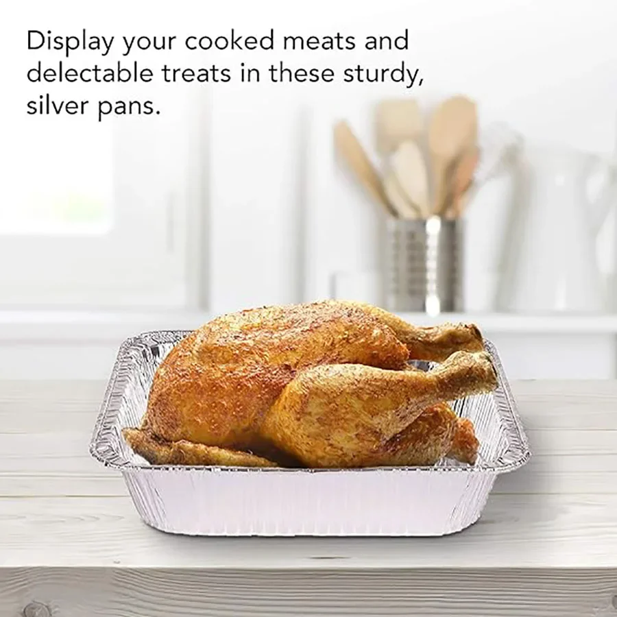 50Pcs Aluminum Pan Foil Containers Aluminum Pans Tin Pans Disposable Pans Aluminum Foil Food Containers Freezer Meals Containers thumbnail 6