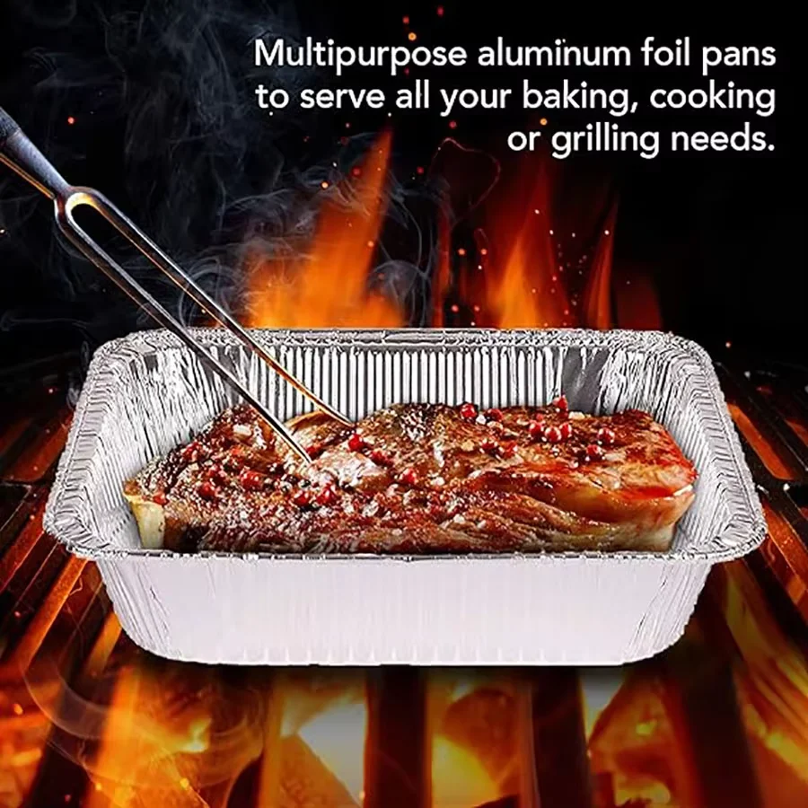 50Pcs Aluminum Pan Foil Containers Aluminum Pans Tin Pans Disposable Pans Aluminum Foil Food Containers Freezer Meals Containers thumbnail 4