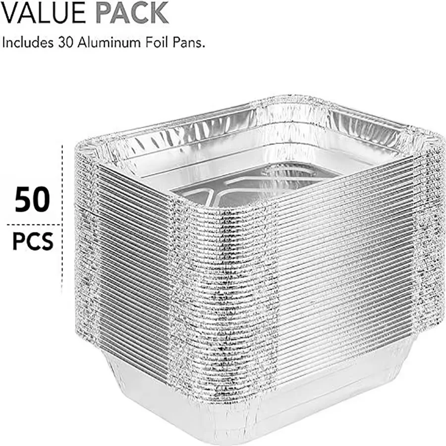 50Pcs Aluminum Pan Foil Containers Aluminum Pans Tin Pans Disposable Pans Aluminum Foil Food Containers Freezer Meals Containers thumbnail 3