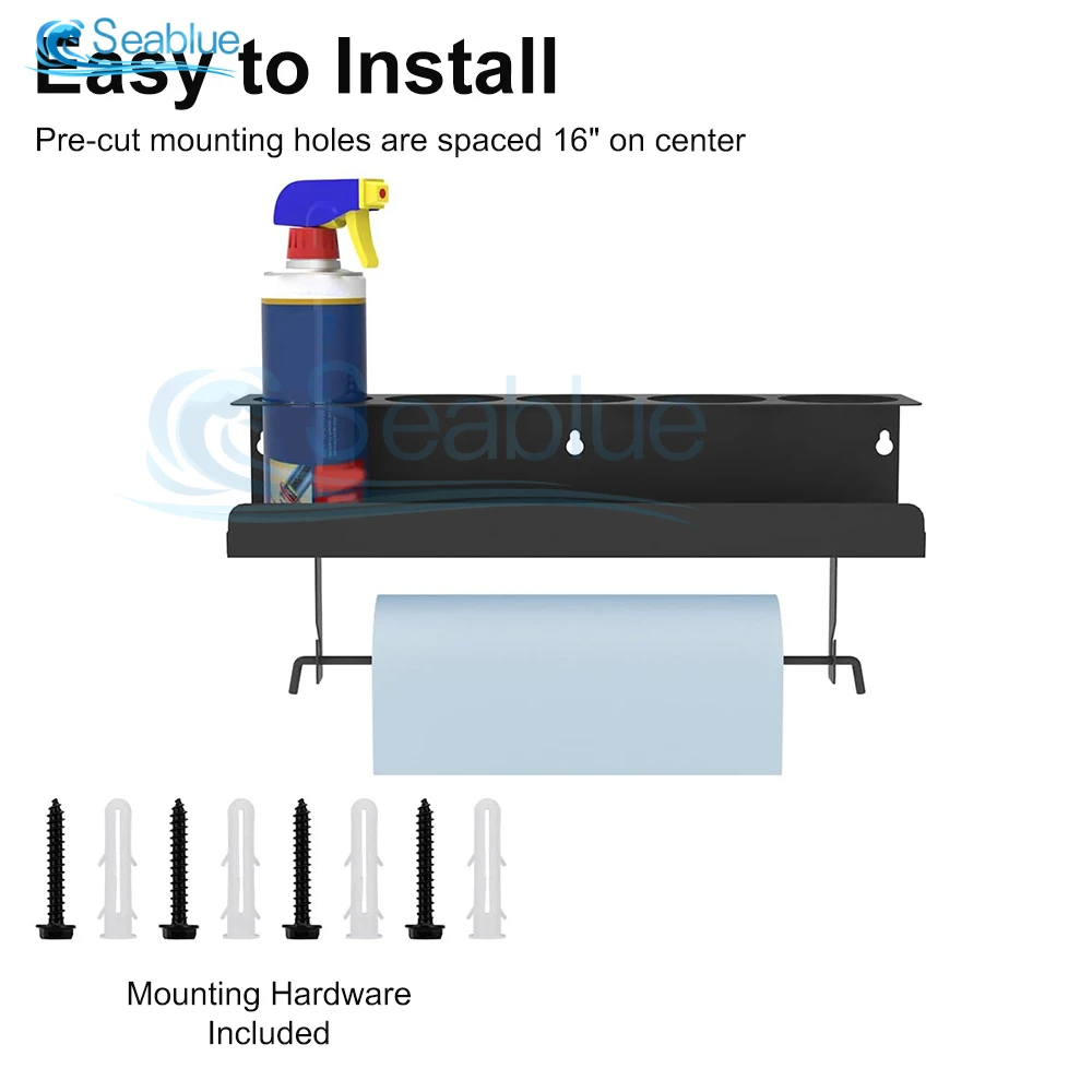 Aerosol Spray Can/Paper Towel Holder,Paint Bottle Storage Rack,Steel Wall Mount Shelf,Tool Organizer for Garage,Craft Workspace thumbnail 4