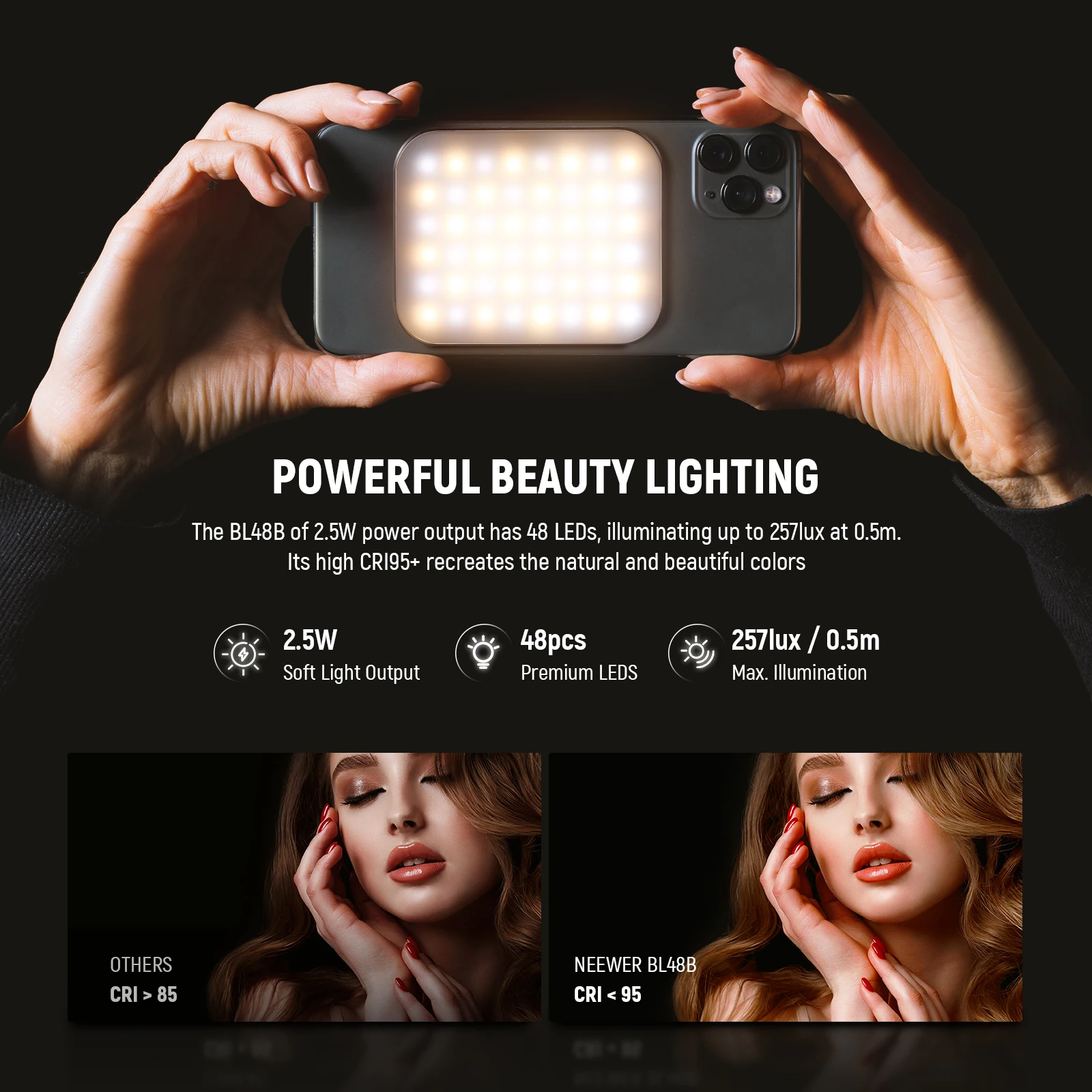NEEWER Magnetic Selfie Light Compatible with MagSafe iPhone 16 15 Pro Max Plus, Clip on Video Conference Lighting Fill Light thumbnail 4