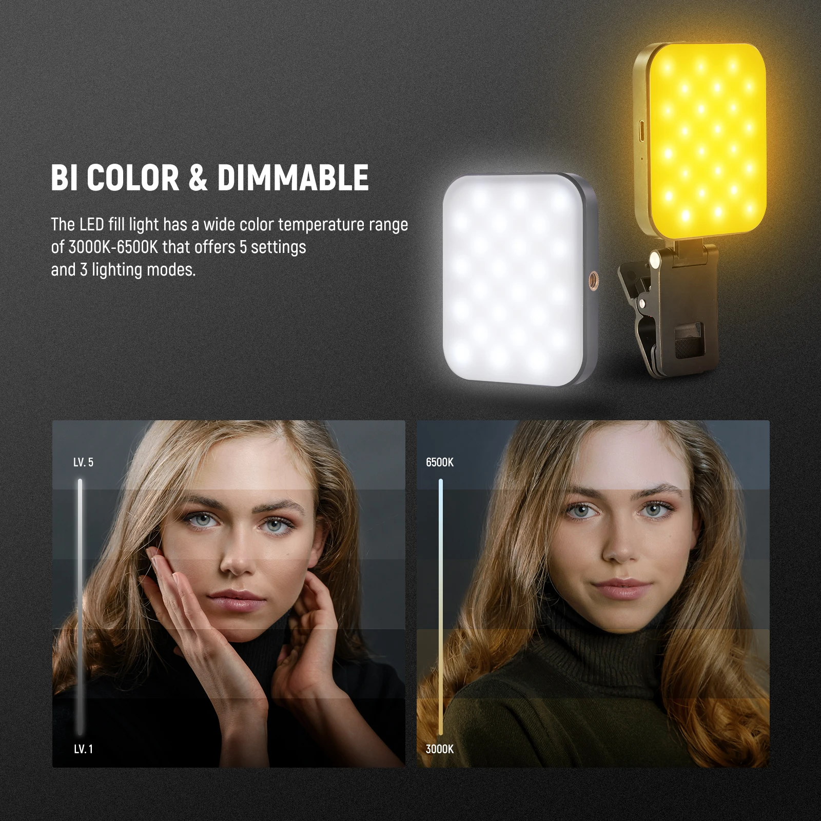 NEEWER Magnetic Selfie Light Compatible with MagSafe iPhone 16 15 Pro Max Plus, Clip on Video Conference Lighting Fill Light thumbnail 3