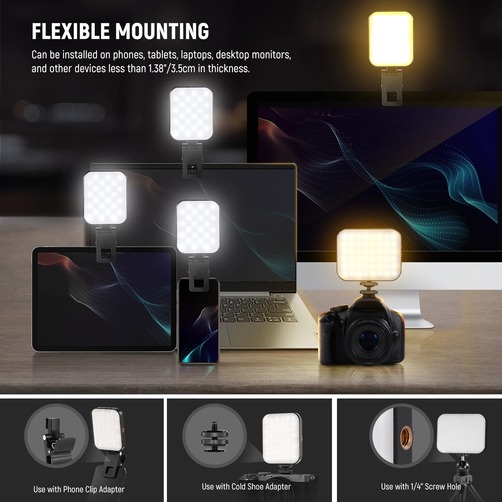 NEEWER Magnetic Selfie Light Compatible with MagSafe iPhone 16 15 Pro Max Plus, Clip on Video Conference Lighting Fill Light thumbnail 6