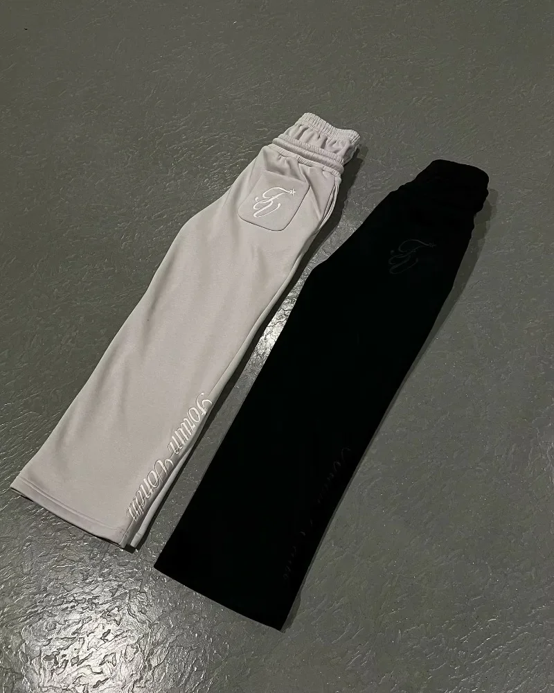 Y2K American New Harajuku Vintage Loose Double Waist Sweatpants Men Streetwear Hip Hop Popular Letters Embroidered Casual Pants thumbnail 4