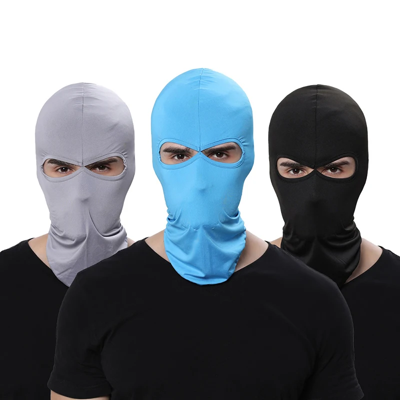 2 Hole Balaclava Motorcycle Face Mask Moto Helmet Bandana Hood Ski Neck Full Face Mask Windproof Face Shield Men's Biker Mask thumbnail 2