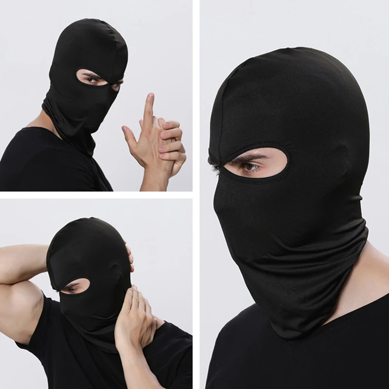 2 Hole Balaclava Motorcycle Face Mask Moto Helmet Bandana Hood Ski Neck Full Face Mask Windproof Face Shield Men's Biker Mask thumbnail 3
