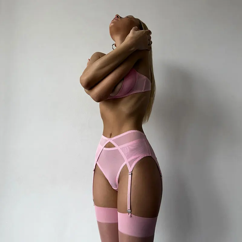 Sexy Erotic Set Open Bra + Back Open Panty Underwear Set Sensual Intimates Women Sexy Garter Kit Tassel Lingerie Set thumbnail 2