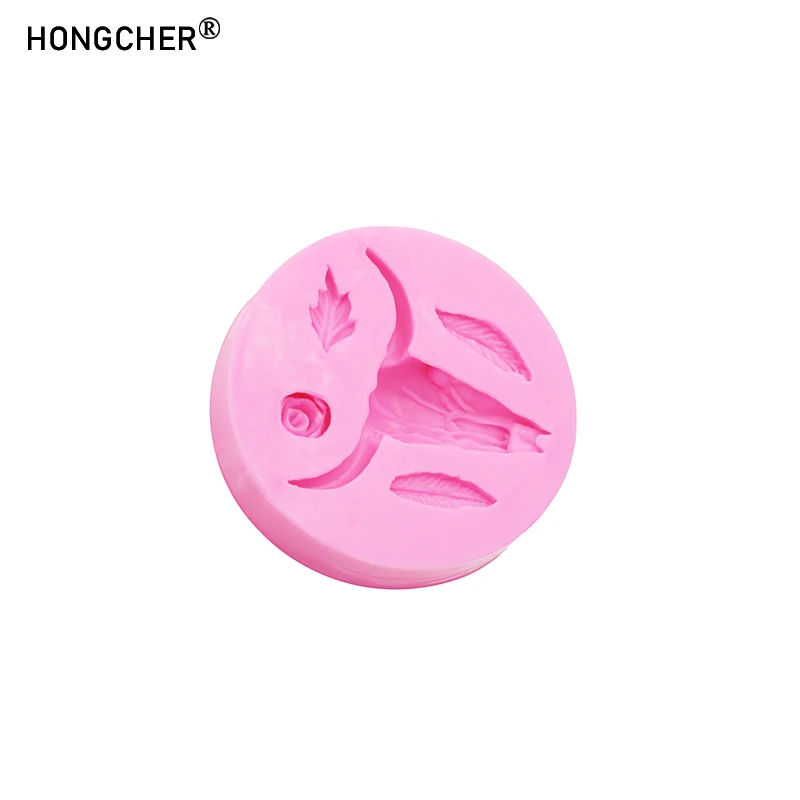 3D sheep head horse head resin clay jewelry drip silicone mold flower accessories silicone mold cake decorating molds thumbnail 5
