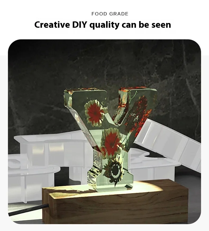 26 Capital Letters Birthday Party Craft Gift Making Home Decor Silicone Candle Mold DIY Handmade Soap Epoxy Resin Wax Mould thumbnail 4
