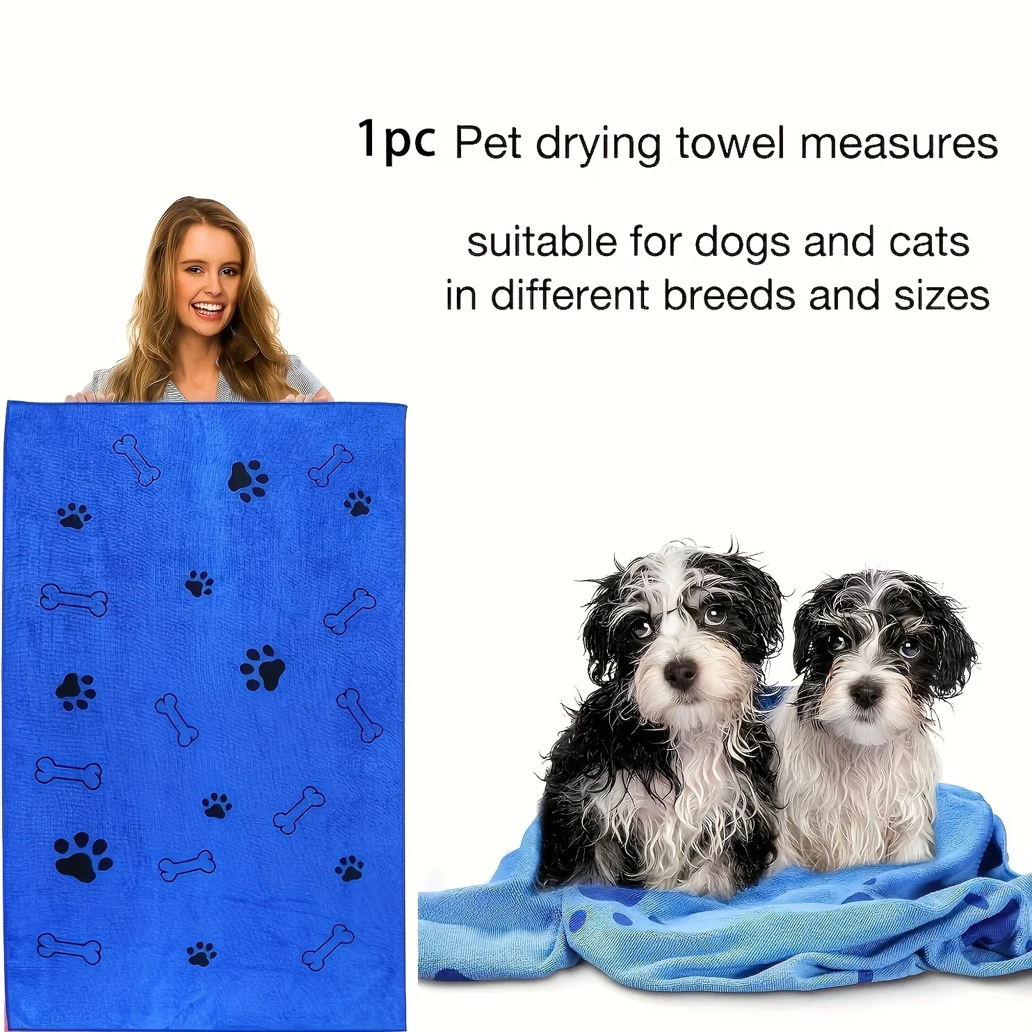 1/4 PCS Quick-Drying Microfiber Dog Towel Absorbent Pet Bath Product Fiber Quick-drying Bath Towel Car Wiping Cloth Pet Supplies thumbnail 3