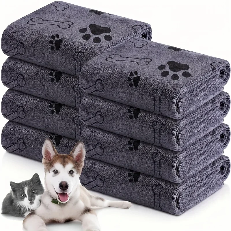 1/4 PCS Quick-Drying Microfiber Dog Towel Absorbent Pet Bath Product Fiber Quick-drying Bath Towel Car Wiping Cloth Pet Supplies thumbnail 2
