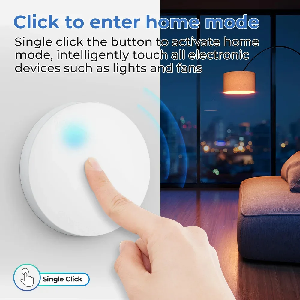 Tuya ZigBee Button Scene Switch Intelligent Linkage Smart Switch Battery Powered Automation work with Zigbee Devices Zigbee2mqtt thumbnail 5
