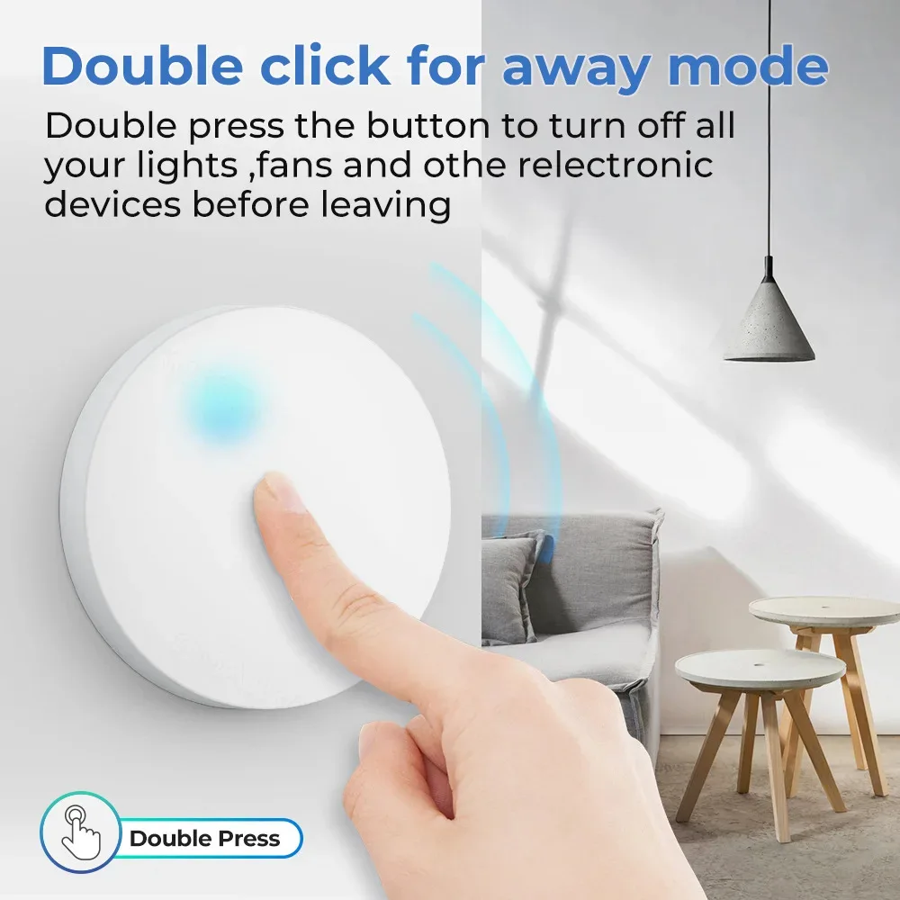 Tuya ZigBee Button Scene Switch Intelligent Linkage Smart Switch Battery Powered Automation work with Zigbee Devices Zigbee2mqtt thumbnail 4