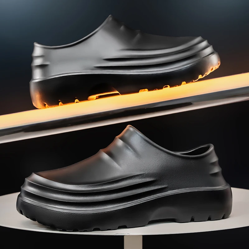 Men's Chef Shoes Summer Spring and Autumn Slippers Men Kitchen Shoes Couple Waterproof Shoes Women Chef Shoes EVA Man Sandals thumbnail 3
