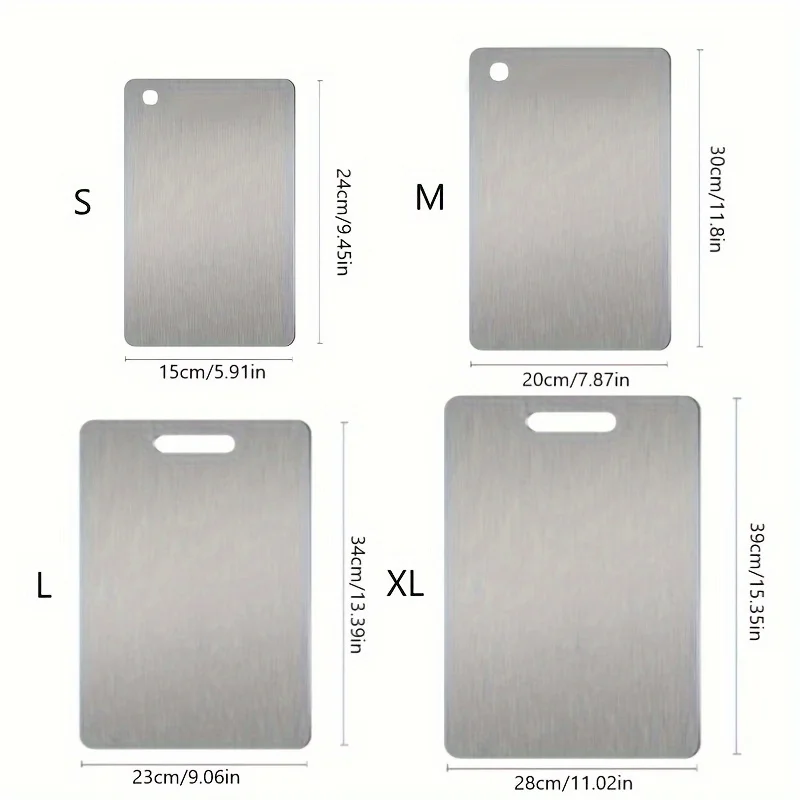 Titanium Cutting Boards for Kitchen Stainless Board 304 Steel Thickened Double Sided Food Grade Portable Fruit Meat Chopping thumbnail 6