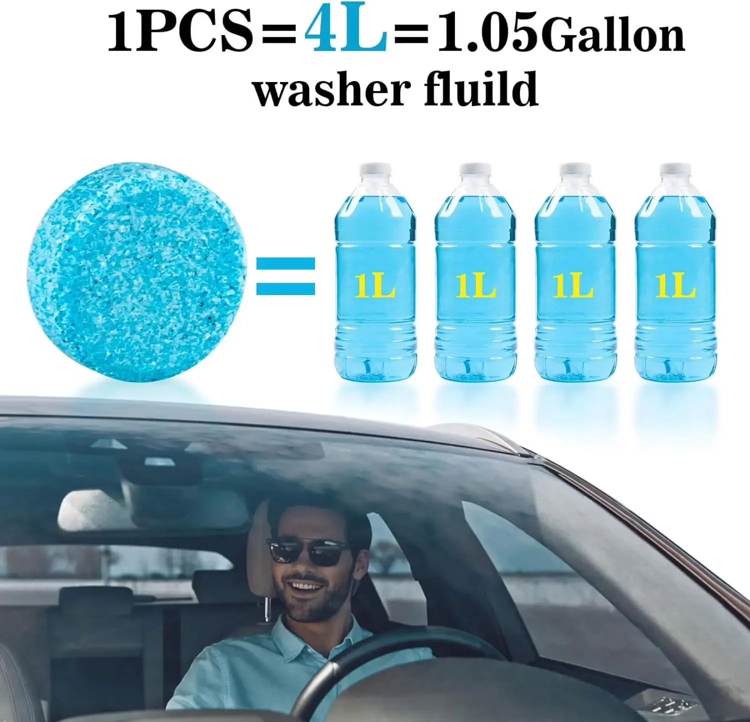 Car Windshield Washer Fluid Concentrated Tablets Solid Effervescent Wiper Tablet for Car Room Kitchen Window Glass Cleaning thumbnail 2