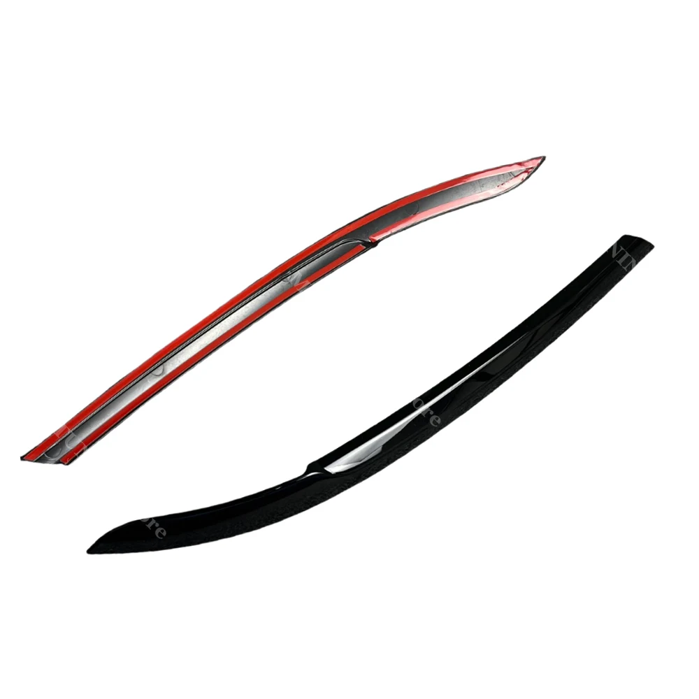 For VW Tiguan MK2 R-Line 2017-2021 Front Bumper Headlight Eyebrows Center Grille Fog Light Black Moulding Strips Stickers Trim thumbnail 6