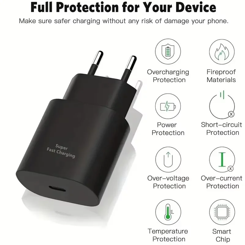 25W USB EU Charger QC 3.0 Quick Charge For Samsung S20 S21 Mobile Phone Charger Portable Wall Mobile Charger Fast Charger thumbnail 4