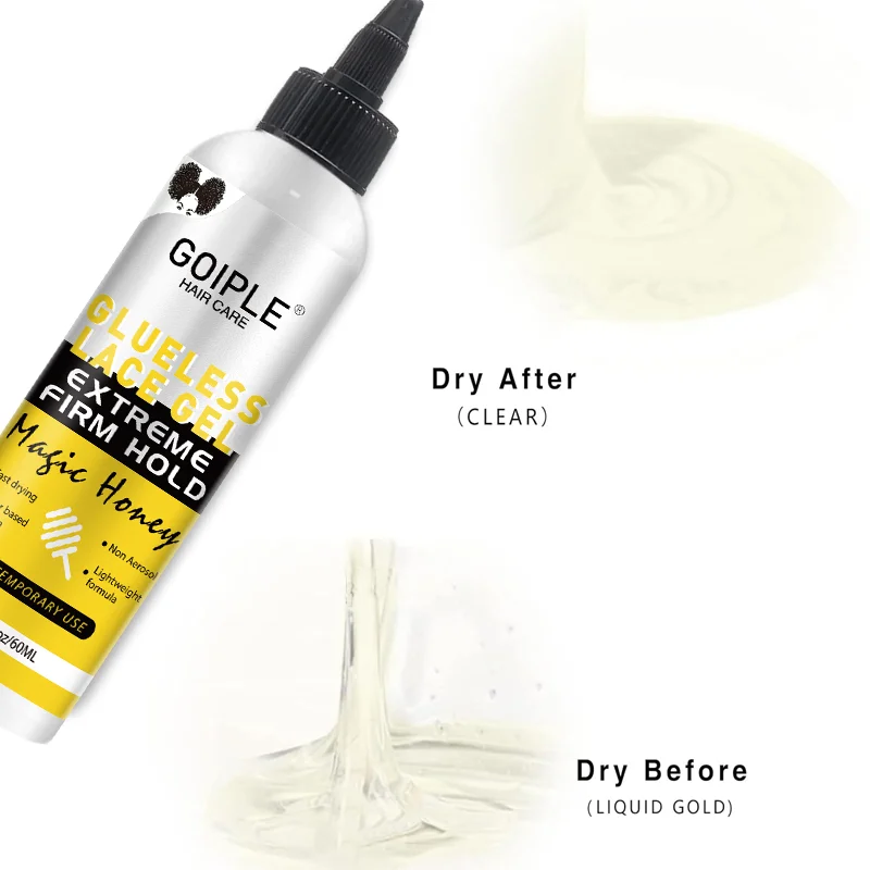 GOIPLE 2fl.oz Washable Glue Less Lace Gel Extreme Firm Hold Fast Drying Natural Wig Formula Adhesive for Temporary Use thumbnail 2