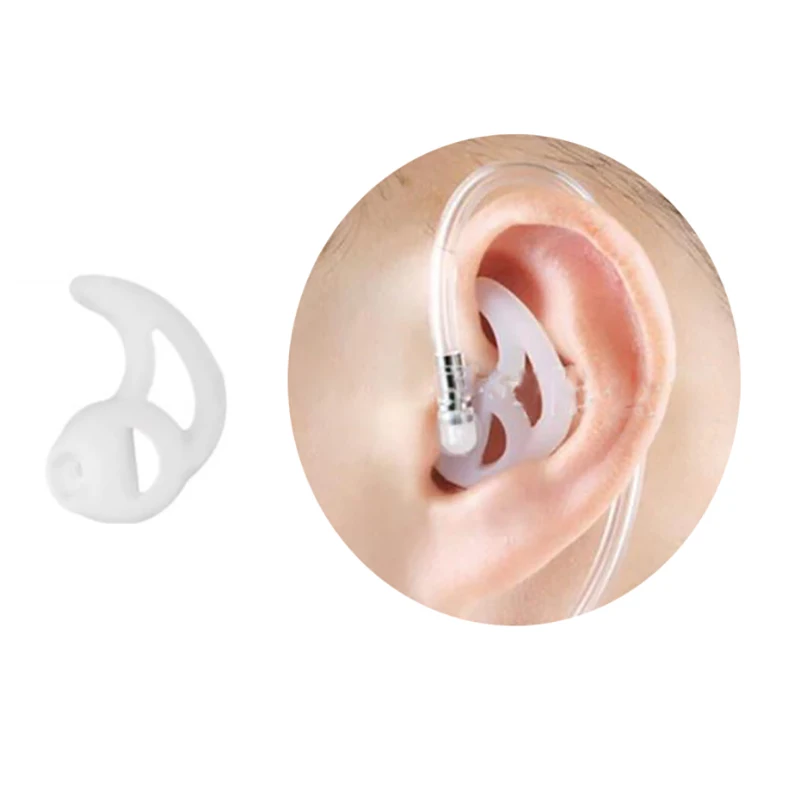 1Pair  Silicone Fin Ear Mold for Two Way Radio Earpiece Replacement Earmold Earbud thumbnail 2