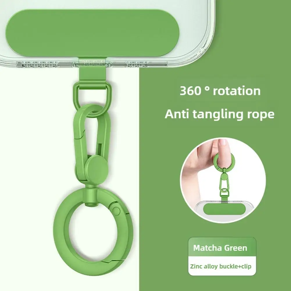 Metal Phone Lanyard Gasket Patch Rotatable Metal Buckle Hanging   Steel Clip Card Cord Tab Mobile Phone Accessories thumbnail 3