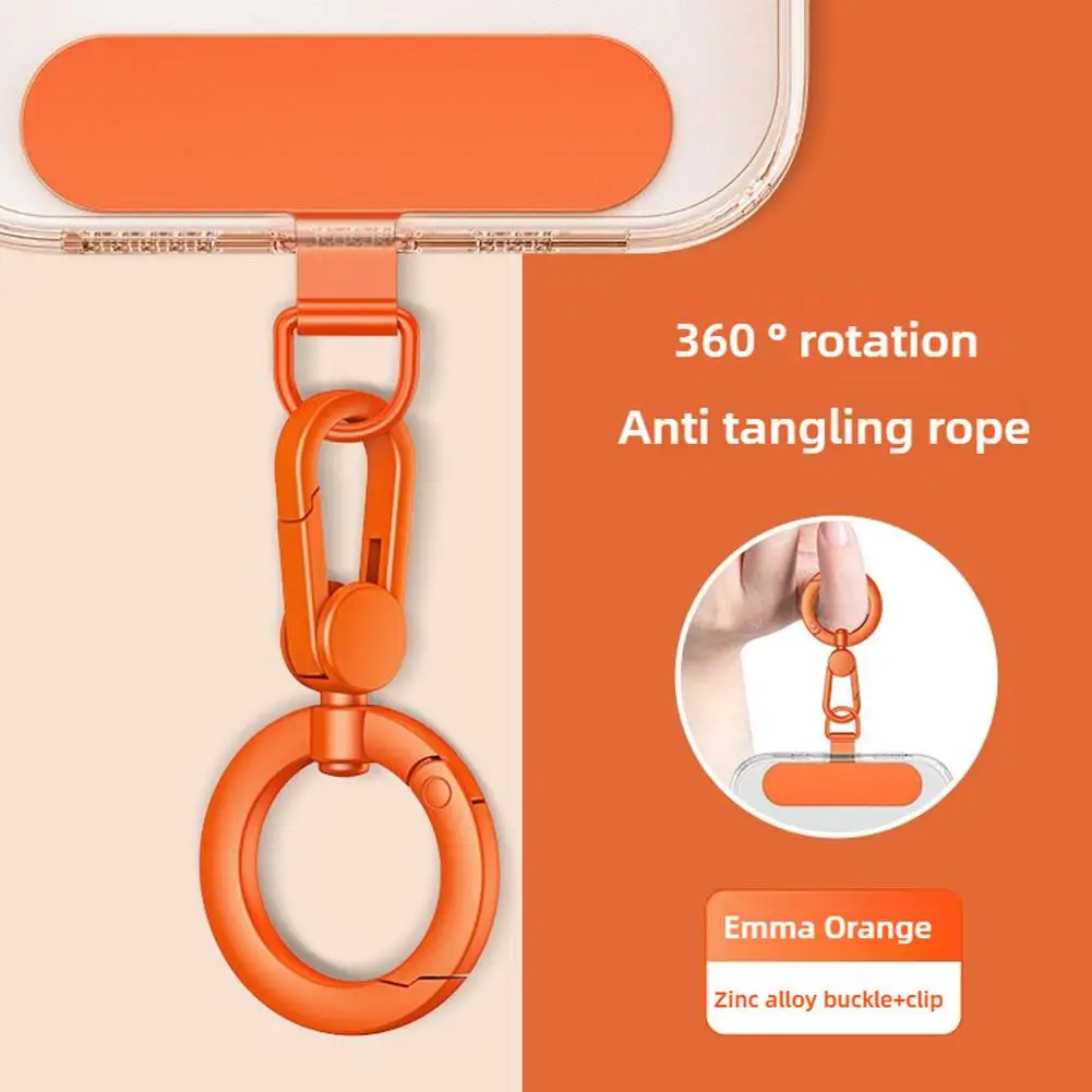 Metal Phone Lanyard Gasket Patch Rotatable Metal Buckle Hanging   Steel Clip Card Cord Tab Mobile Phone Accessories thumbnail 5