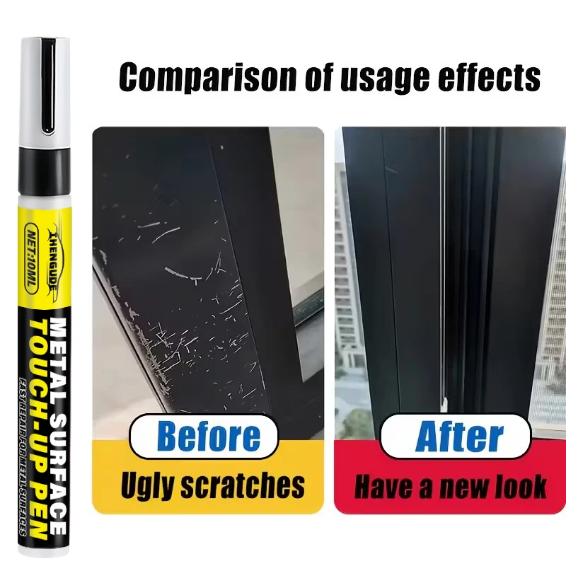 Metal Touch-Up Pen - Scratch Repair for Faucet Paint Surfaces, Paint Restoration for Bathrooms and Kitchens, Black, White, and Gray Touch-Up Pens, Suitable for Faucets, Door Handles, Sinks, Bathtubs, Towel Racks, Toilets, Shower Heads, Car Rims, and Other Metal Components, Easy Application, Compact Design, Durable Coating, DIY Repair thumbnail 2