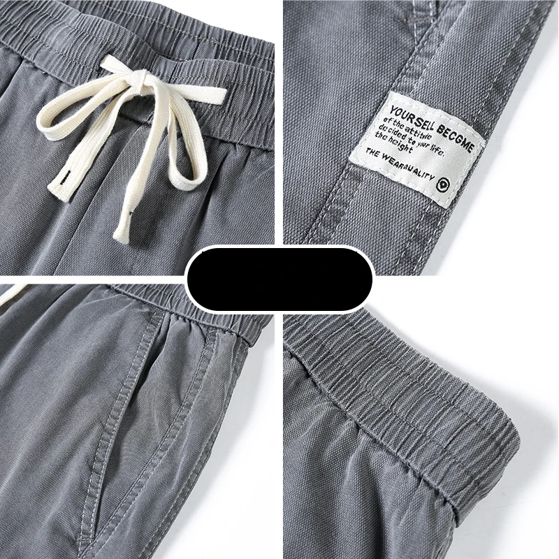 Summer Soft Lyocell Fabric Men's Jeans Thin Loose Straight Pants Drawstring Elastic Waist Korea Casual Trousers Plus Size M-5XL thumbnail 6