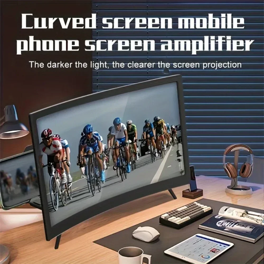 10/12 Inch/Phone Screen 3D HD Magnifier Movie Video Amplifier Holder Enlarger Screen Smart Phone Magnifying Curved Screen thumbnail 3
