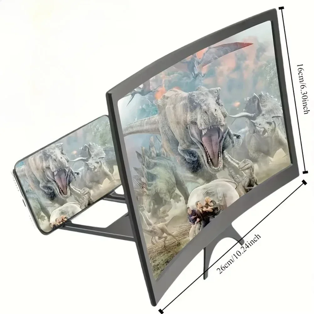 10/12 Inch/Phone Screen 3D HD Magnifier Movie Video Amplifier Holder Enlarger Screen Smart Phone Magnifying Curved Screen thumbnail 2
