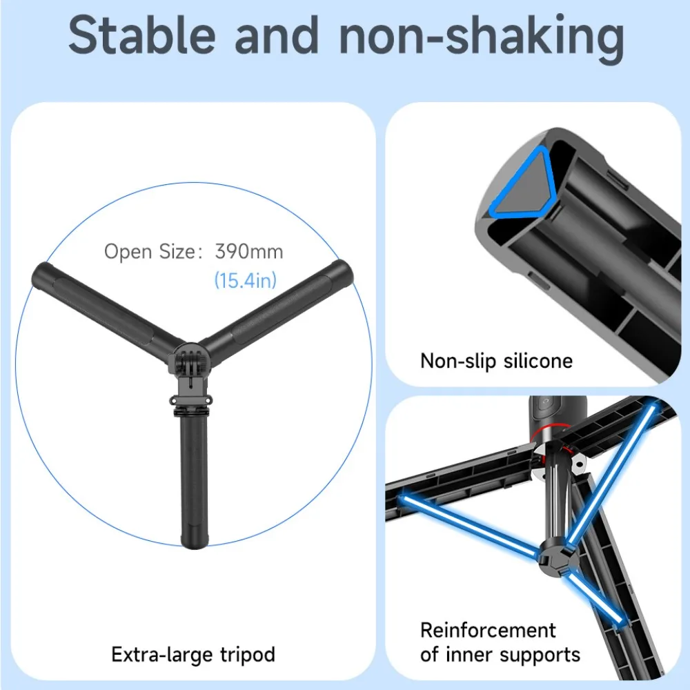 2026 NEW Monopod Remote Shutter Fill Light for iPhone Samsung Xiaomi Phone Holder Mini Tripod Wireless Bluetooth Selfie Stick thumbnail 6