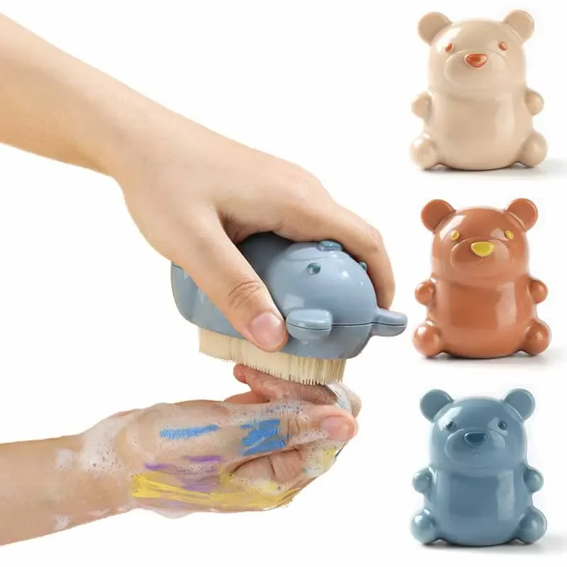 Kid Hand Cleaning Brush with Soft Bristle Cute Animal Style Finger Nails Scrub Scrubbing Clean Brushes Children Care Accessories thumbnail 2