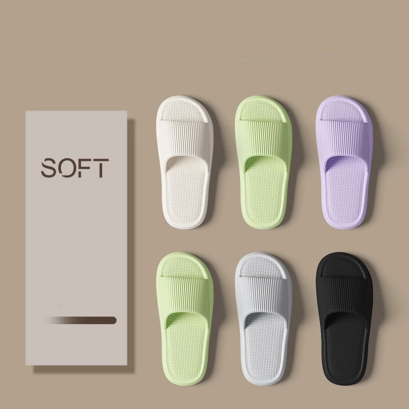 Women Summer Concise EVA Slippers Men Soft Home Slides Couples Bathroom Non-slip Sandals Adults Comfortable Outdoor Beach Shoes thumbnail 3
