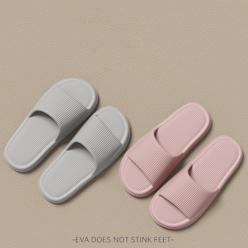 Women Summer Concise EVA Slippers Men Soft Home Slides Couples Bathroom Non-slip Sandals Adults Comfortable Outdoor Beach Shoes thumbnail 4