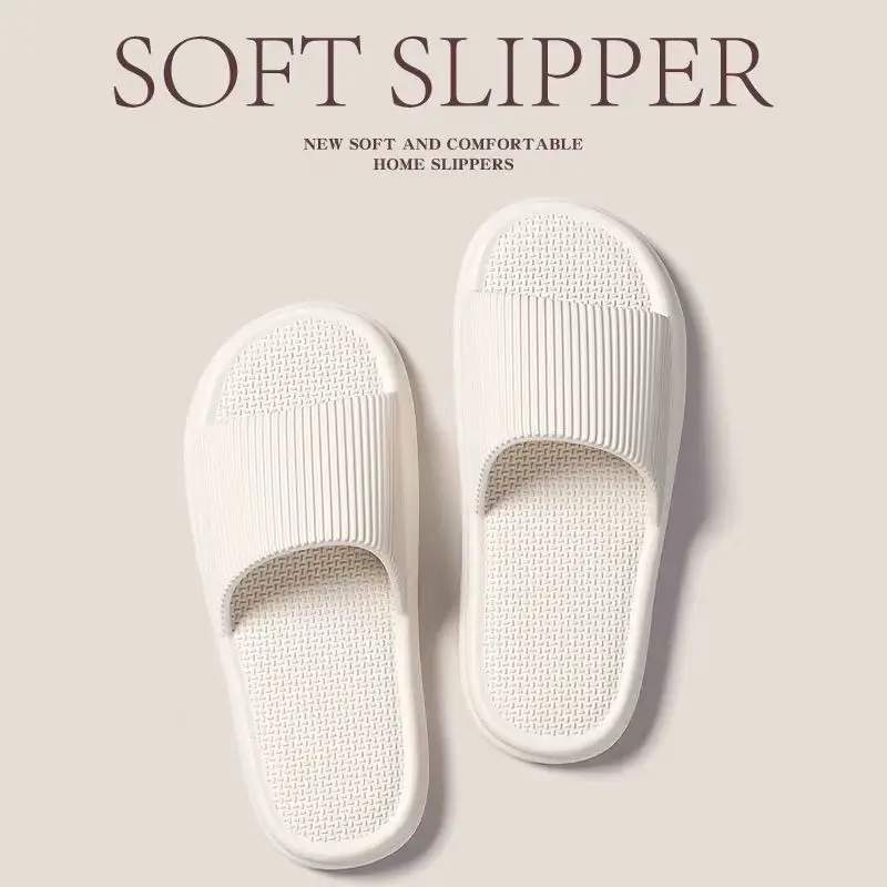 Women Summer Concise EVA Slippers Men Soft Home Slides Couples Bathroom Non-slip Sandals Adults Comfortable Outdoor Beach Shoes thumbnail 2