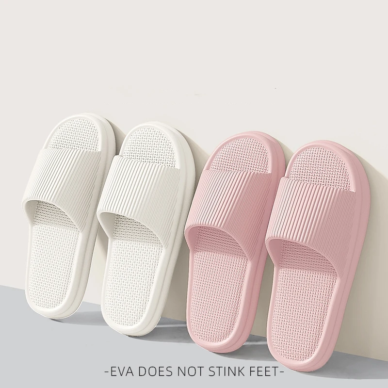 Women Summer Concise EVA Slippers Men Soft Home Slides Couples Bathroom Non-slip Sandals Adults Comfortable Outdoor Beach Shoes thumbnail 5