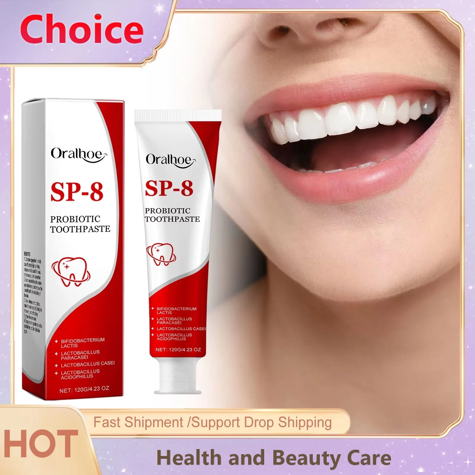 Sp-8 Probiotic Toothpaste Brightening Mint Fresh Breath Deep Cleaning Remove Plaque Stains Oral Hygiene Teeth Whiten Toothpaste thumbnail 6
